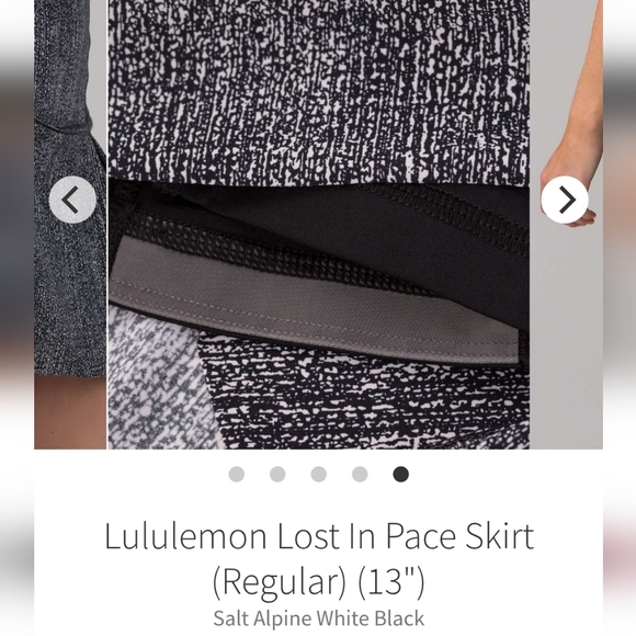 Lululemon Lost In Pace Skirt Skort Pleated Running Tennis White and Black Size 6 - Picture 10 of 16